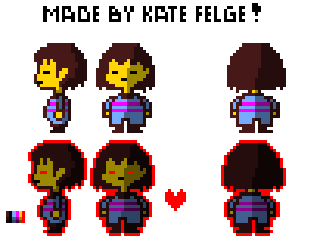 [520cb1] Frisk sprite sheet  with shadows and soul glowing