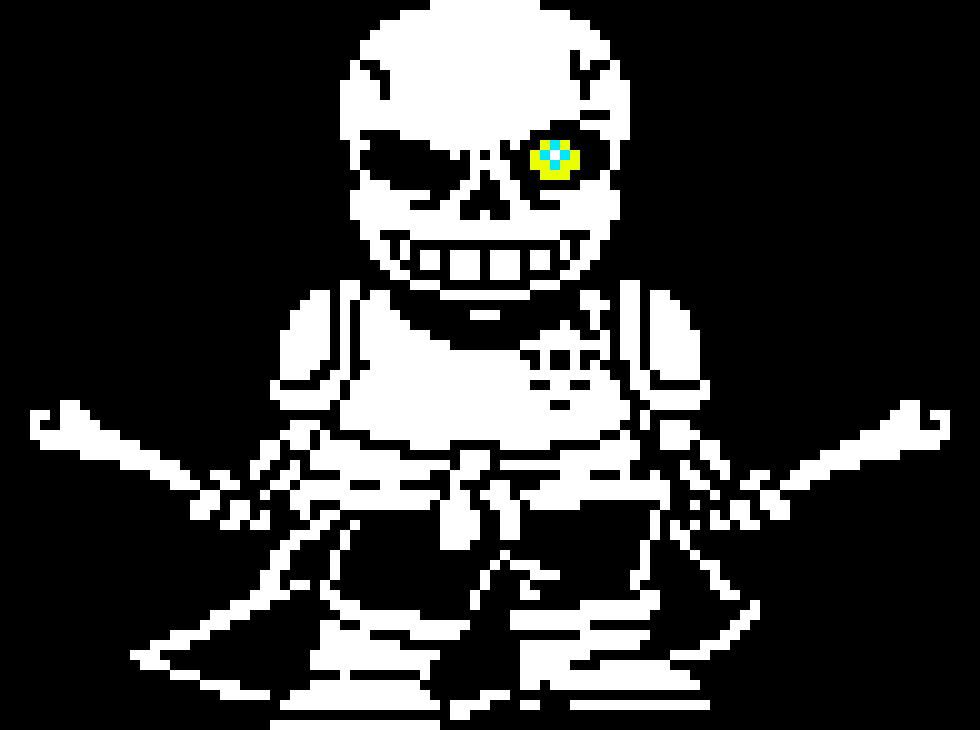 [11a9d7] -his eye glows, then he looks at tim with an angry face- -Distrust!Sans