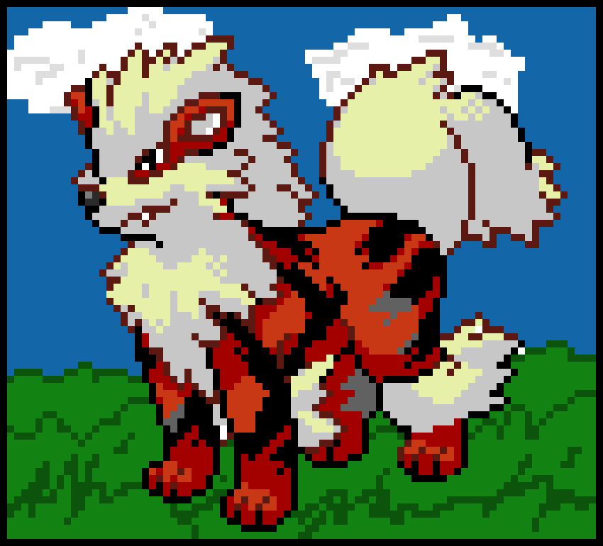 [9664c4] Arcanine Pixel Art