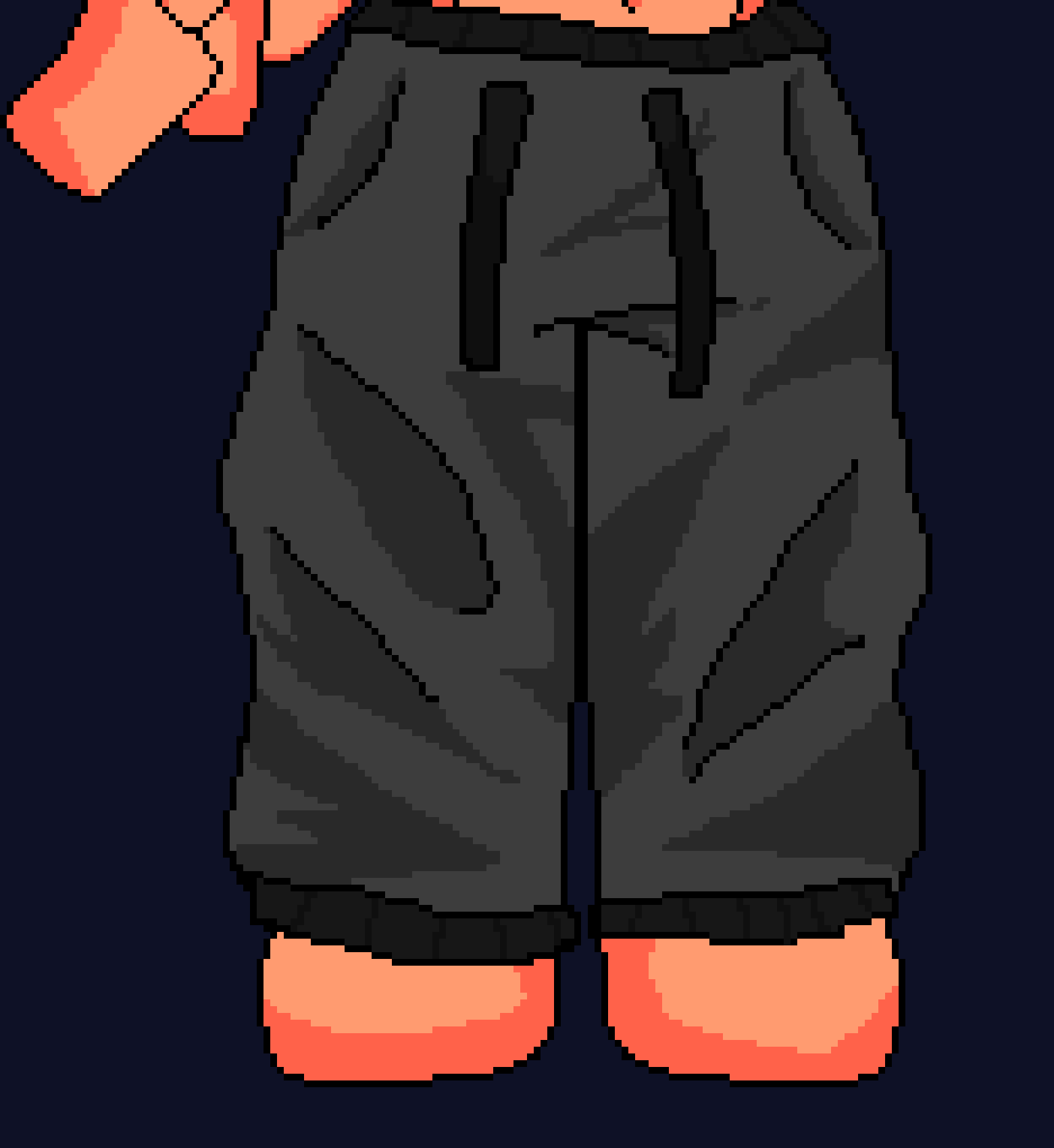 [c669d4] also i  think i did pretty  good on the pants wrinkles considering  they're wearing Gojo's pants