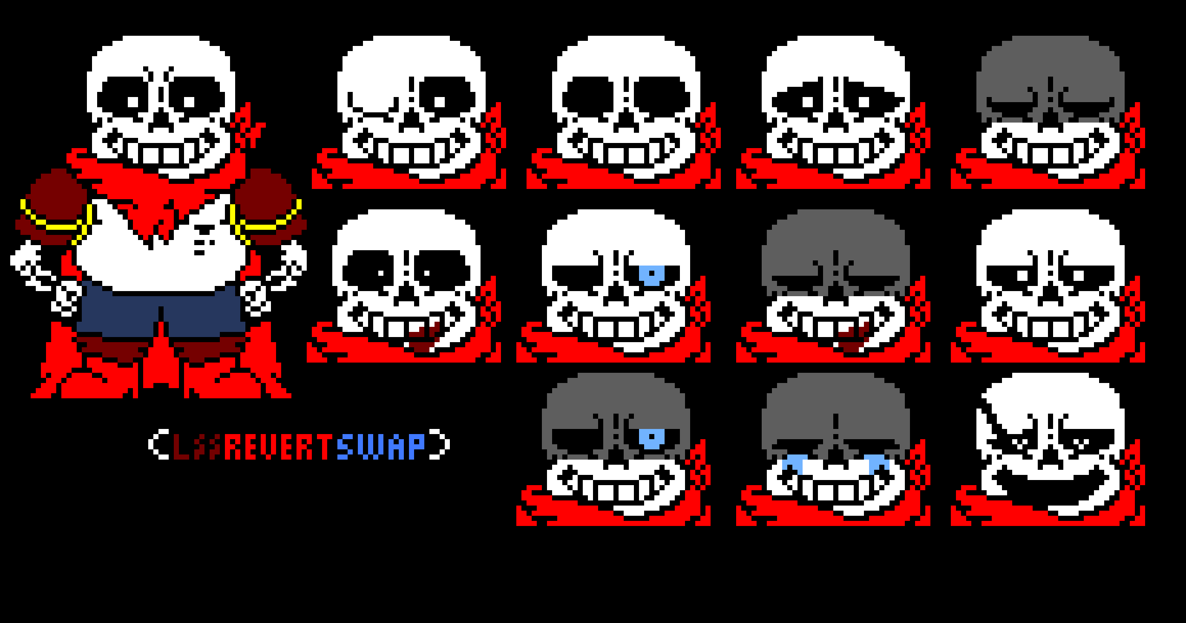 LSS!RevertSwap Official Spritesheet (except the phase 3 face) - *THE MAGNIFICENT SANS!