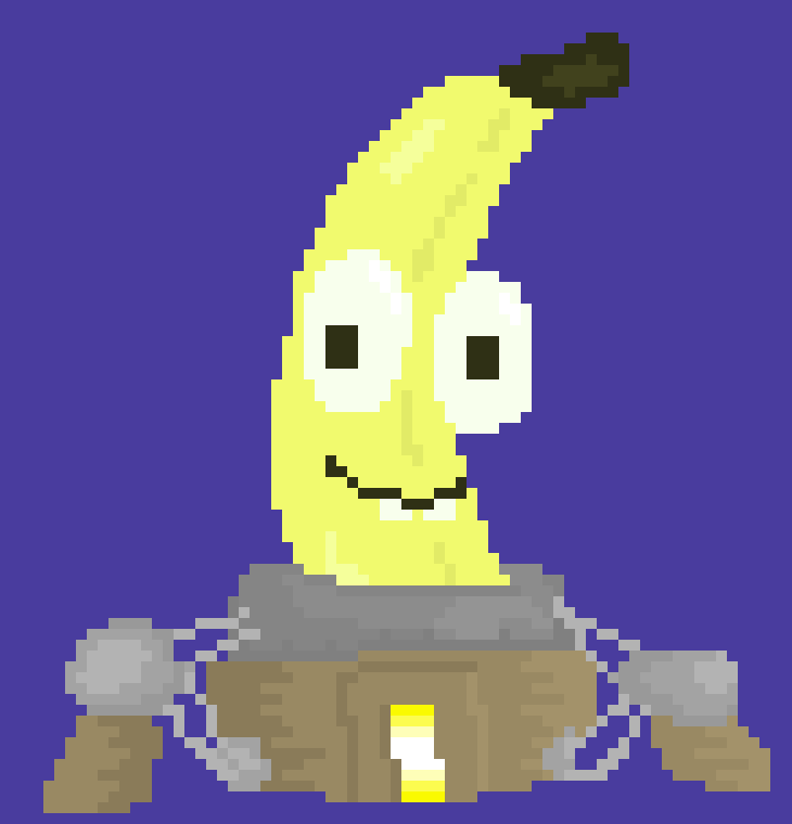 [236914] Banana Bill is a sentient banana created by Raymond- if you were here earlier you prolly know this already- he is young so he naturally he's an inquisitive mind