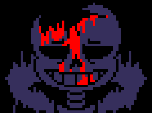 [7ce906] Meh.. *(Demented teleported back to where papyrus is.) -HorrorTale Sans