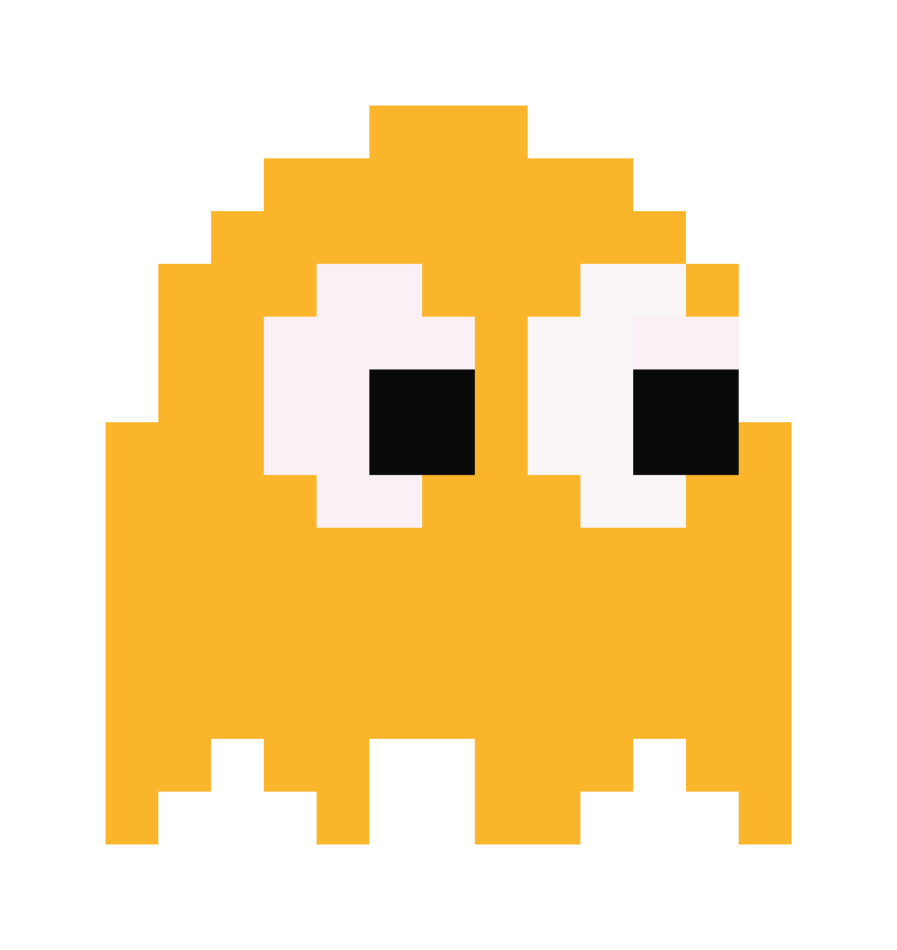 Orange Pacman Ghost