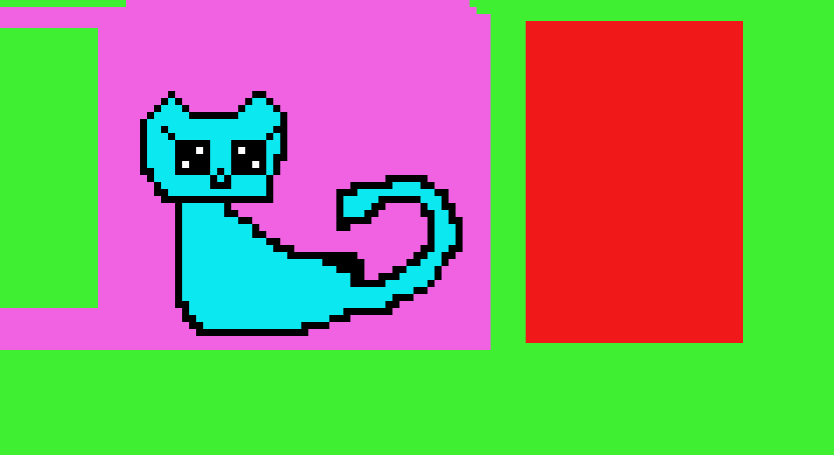 [ba0943] kitty teal kitty cat in pink house