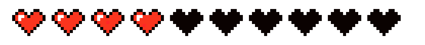 [3de3e6] Minecraft health bar. 