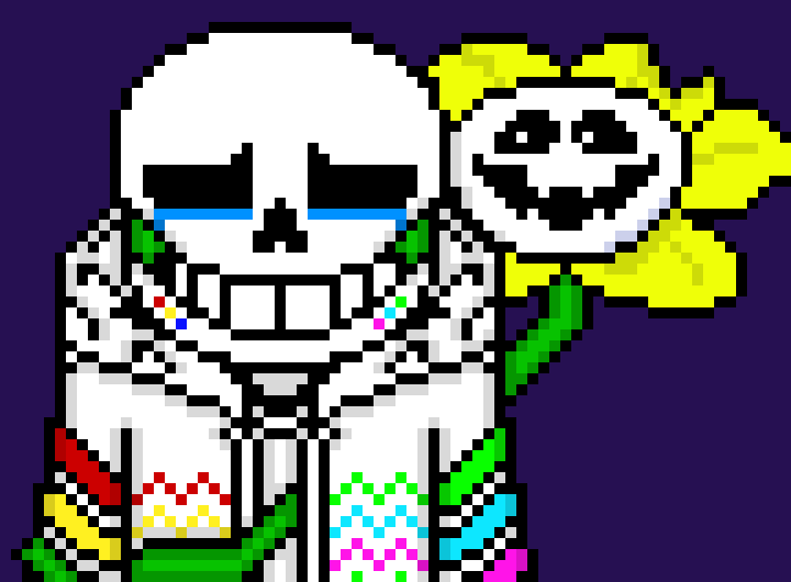 [00fc8a] *Multi dodges and Flowey makes him turn Swapverse Terror's soul blue and throw him against a wall*