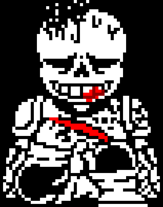 [55e4e5] -he starts to dust away- A-Atle-east...I-I go-got..T-To see y-you.. -Distrust!Sans