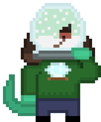 [ba3351] Mint wave Snow globe hand to face