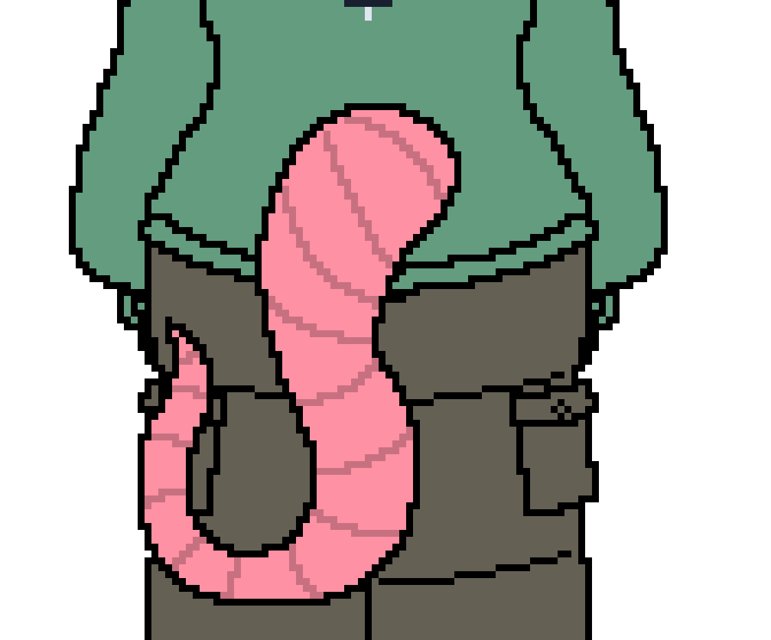 [006d2b] thinks. shouldn't the hoodie kinda go. over the tail or
