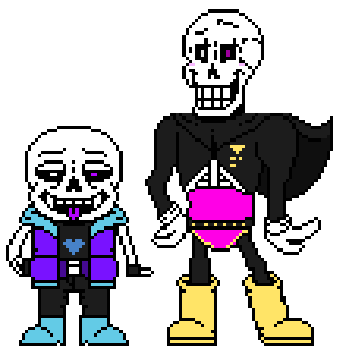 [95be89] Underlust Sans And Papyrus (I REGRET MAKING THIS) | http://pixelartmaker.com/gallery?after=701948
