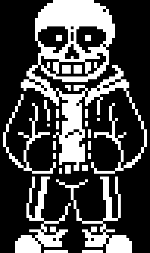 Sans tilted to the side  