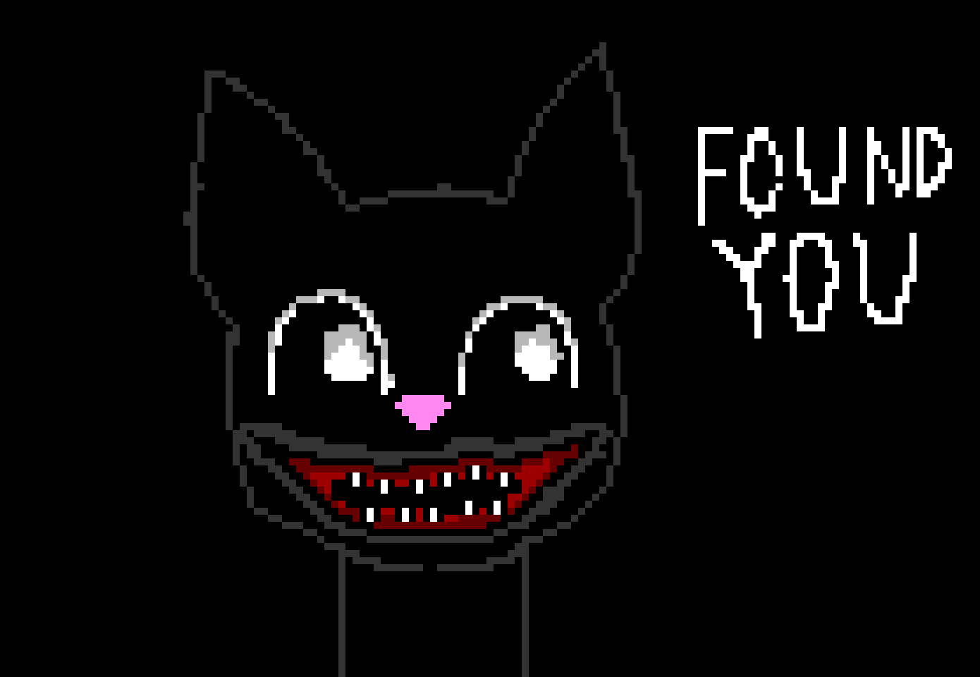 Cartoon Cat plays Hide and Seek in the dark.