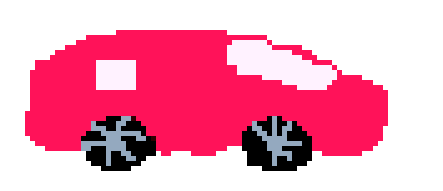[7c802d] PINK/ RED CAR FLAT