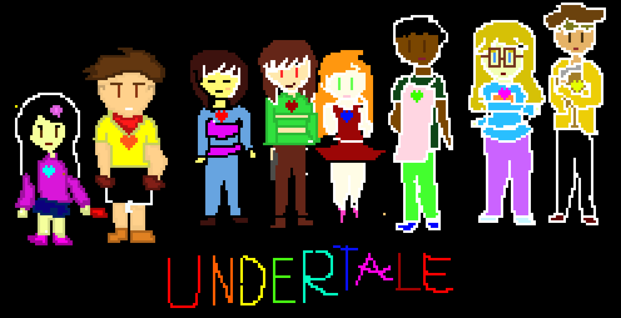 [9664c4] UNDERTALE - Humans (Colored) (WIP)