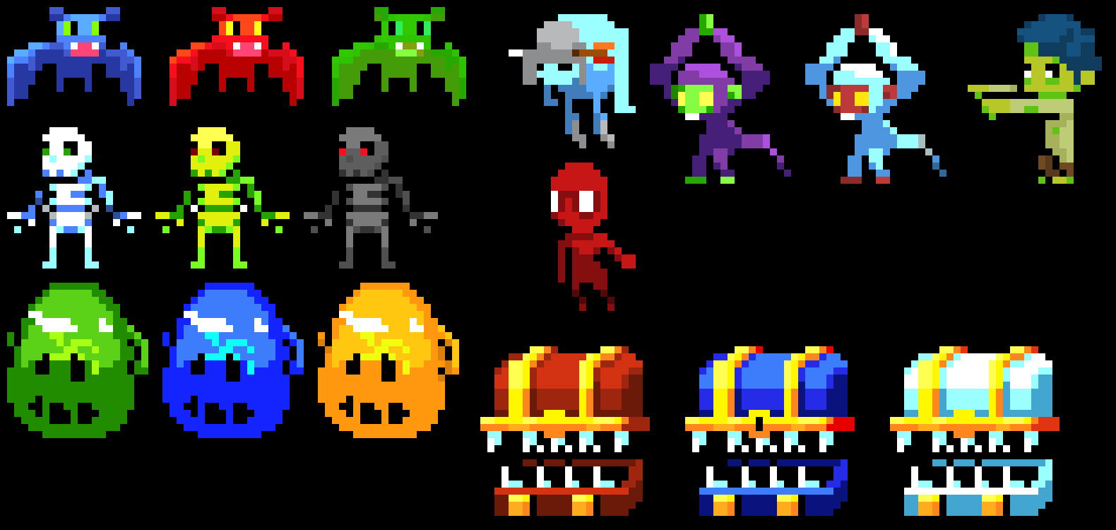 [9664c4] crypt of the necrodancer zone 1 monsters no grid