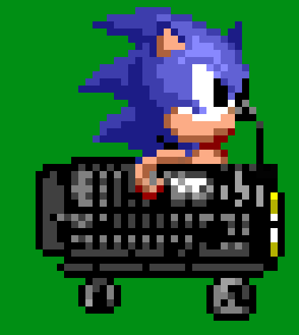 [030b16] Sonic 2 CD Remix Sonic riding a minecart