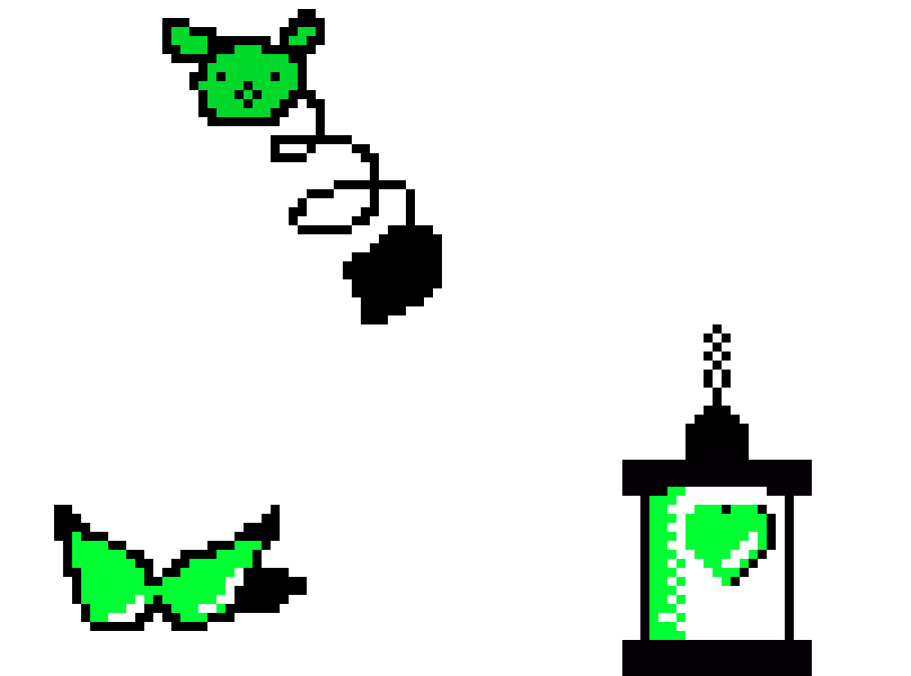 [8b88c0] UNDERTALE neon green (empathy) SOUL