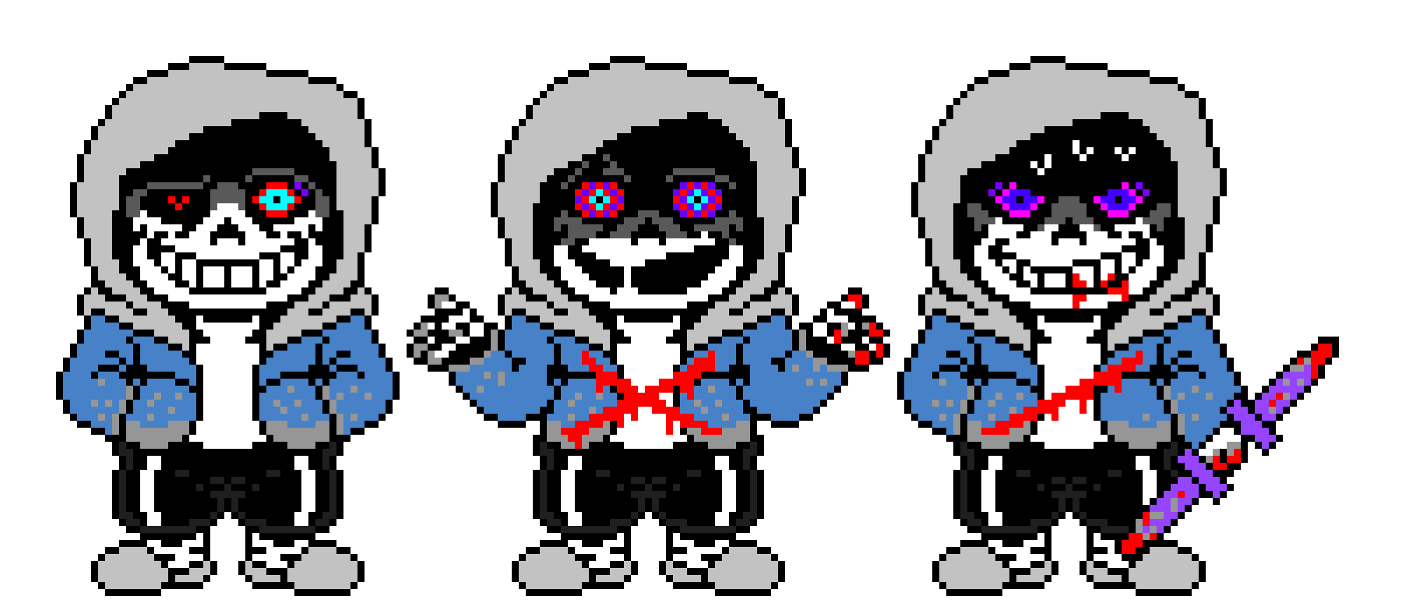 Dusttale Sans The Skeleton last breath Hardmode Battle Sprite. (V2)