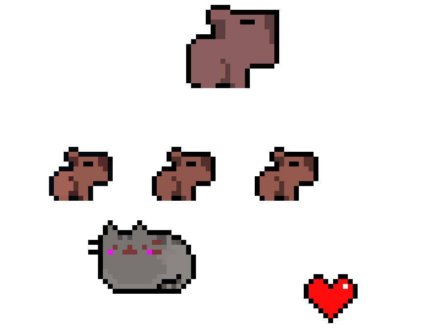 [f7b10d] capybara king and heart