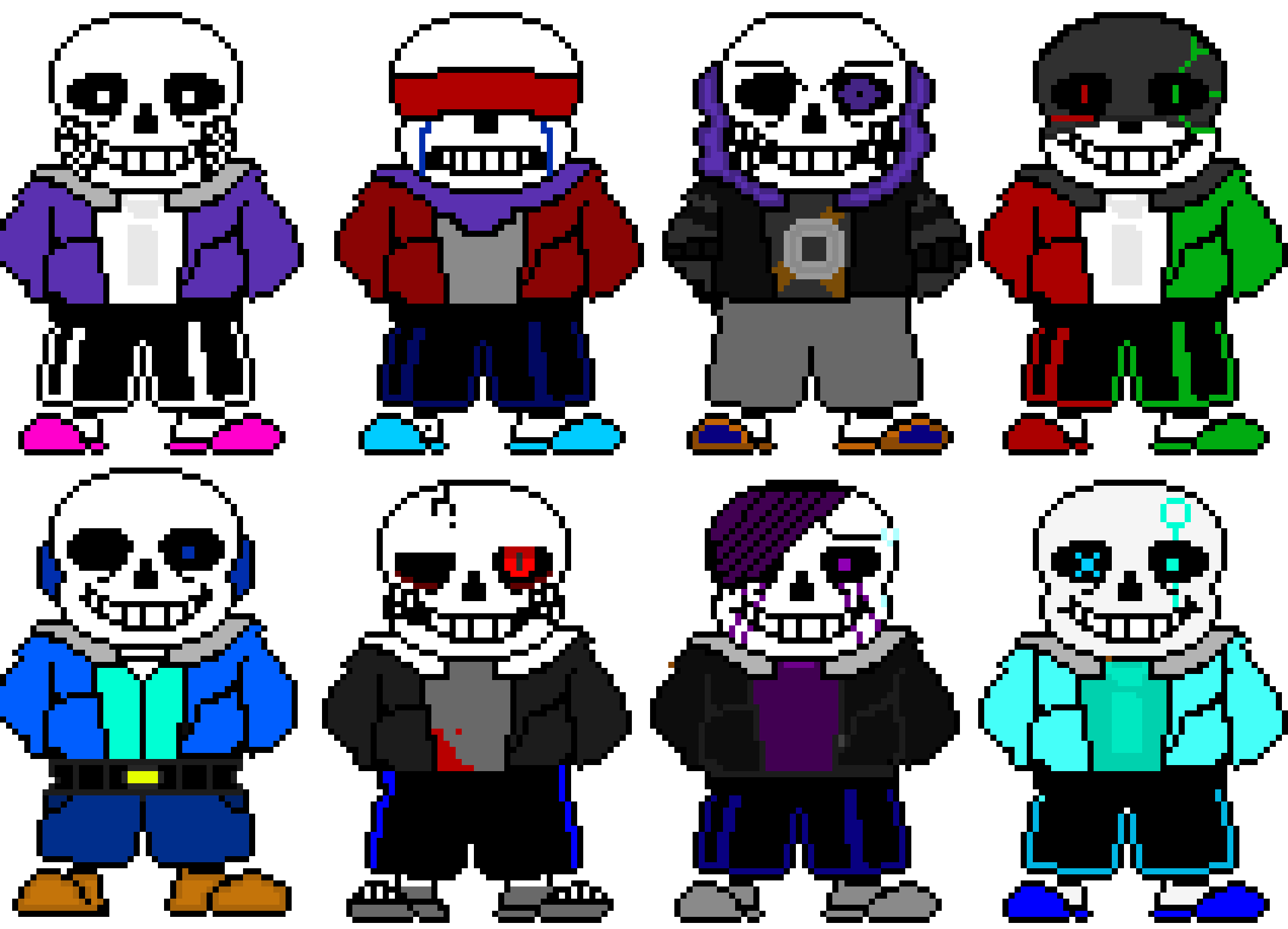 [9664c4] Different AU Sans Battle Sprites (my versions)