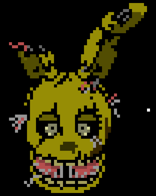 [4076f0] when you left...I had destroyed the animatronics, and withered them...then, their spirits came...I hid in a bunny suit...it was better looking than it does now...I got springlocked, blood splashed everywhere, bones cracked...it was painful.. -springtrap (Cleetus)