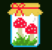 [0792c8] mushroom jar green bg