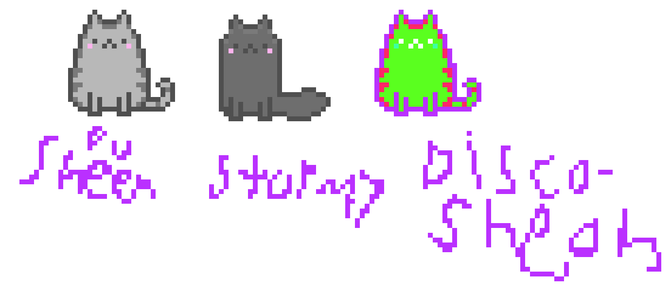 [a30330] Pusheen,stormy and, disco-sheen