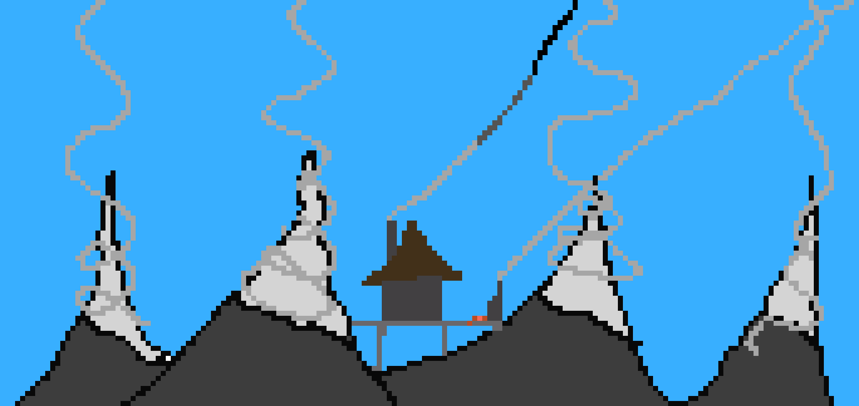 [aee84e] Mountain setting with blacksmith