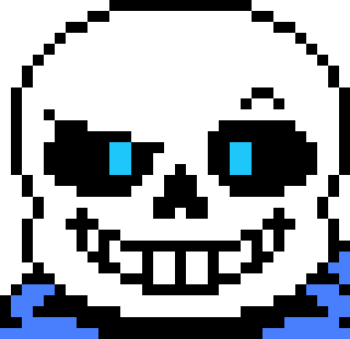 [b9de0d] OK HUMAN *he uses 4 blasters and then uses some blue bones*  - (underswap) Sans The  skeleton