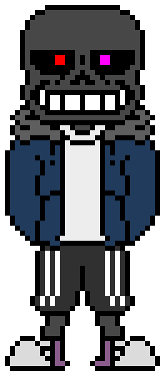 [d6b045] Fear Sans: Im gonna stop my clone guys *He tps to Disasverse and helps him*