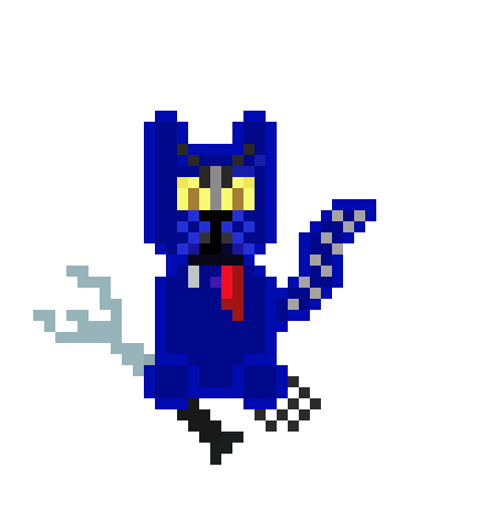 [4033bd] Blue Cat with fork