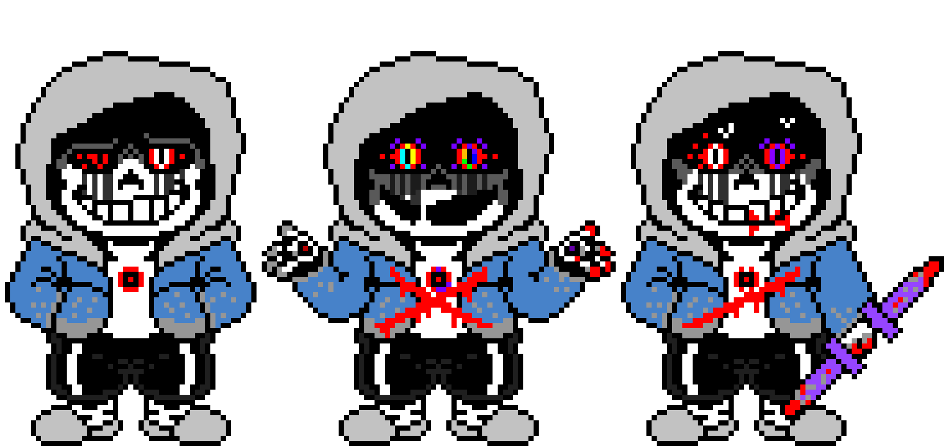 KillerDust Sans The Skeleton last breath Hardmode Battle Sprite. (V9)