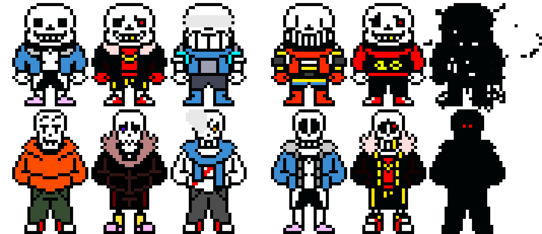 [ad245b] Overworld Sans Sprites (Overworld Papyrus Sprites)