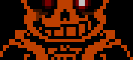 [6c26bc] Rattle the Psychopathic Skeleton (Possessed by Zkull) Battle Sprite (Idle)