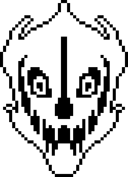 Gaster Blaster (but actually colored in)