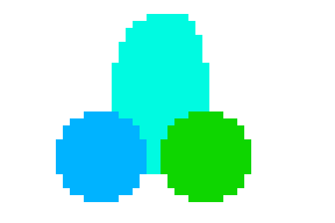 [acbc50] blue and green balls fused and made cyan dick