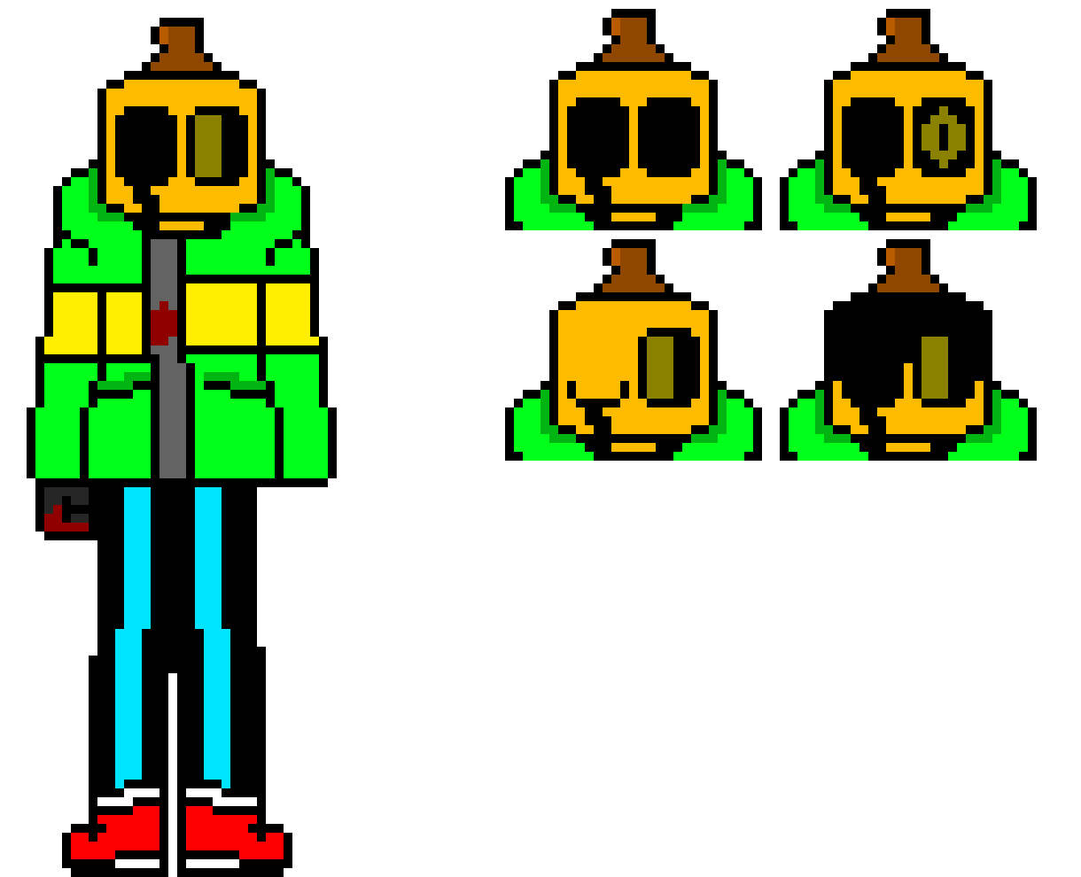 [a676ad] my spookeh month sprite, basically after years of waiting for someone to come by the forest, there was nobody, so he grew insane, and his fire inside of him started to dim, and he started to kill anyone he found in the forest...