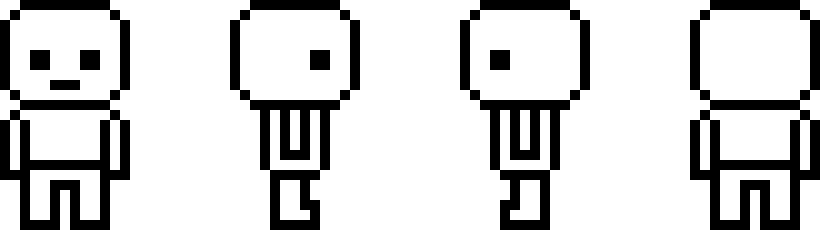 [61c3a2] danganronpa pixel sprite base front, back, and sides