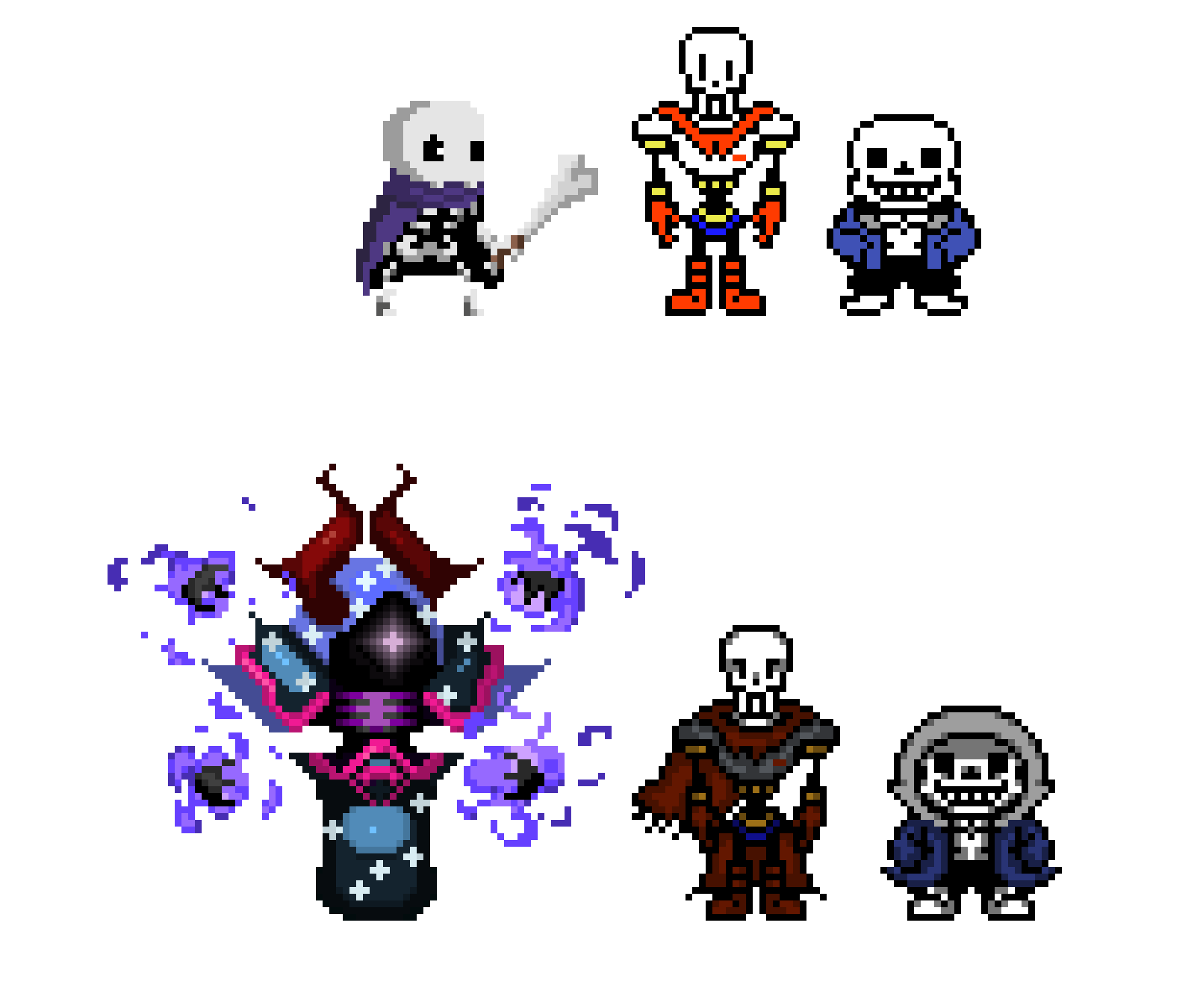 [e71c1b] Beginning and End of Heroes of the Universe (Little Bone, Papyrus, Sans)