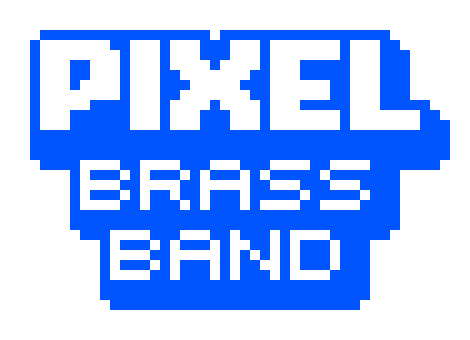 [5b438c] Pixel Brass Band Logo 2 Blue