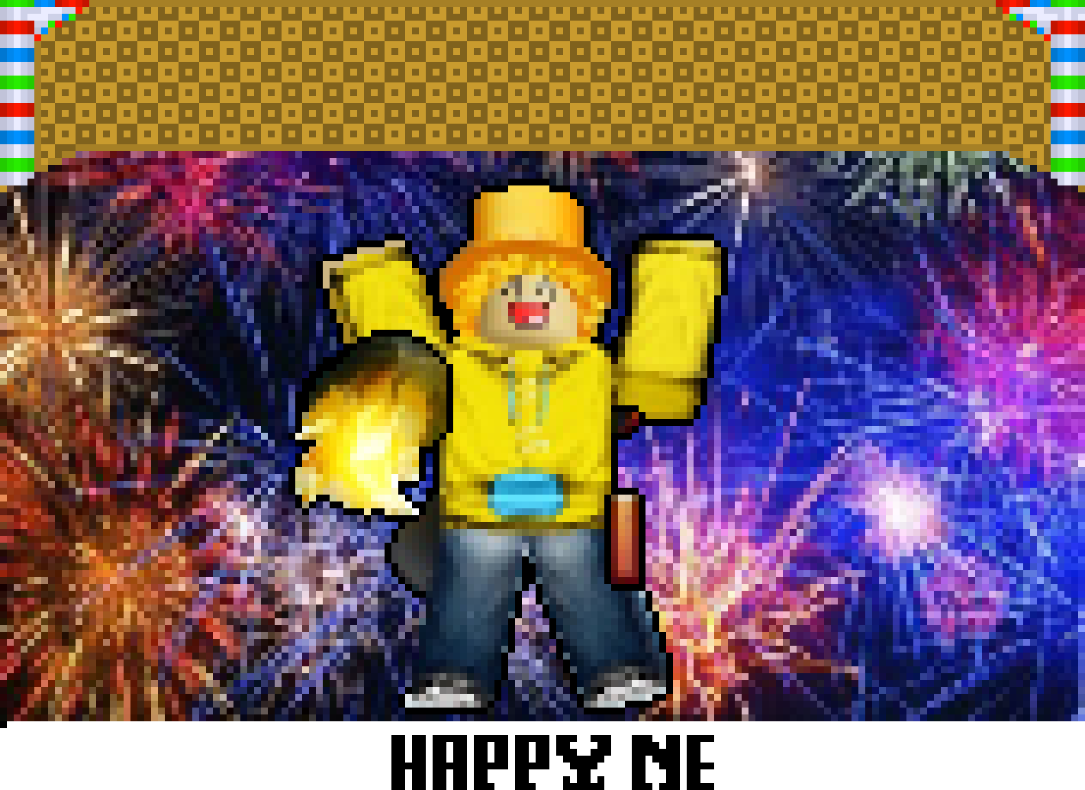 [894af4] WIP Newyears Pixel art kye cheering