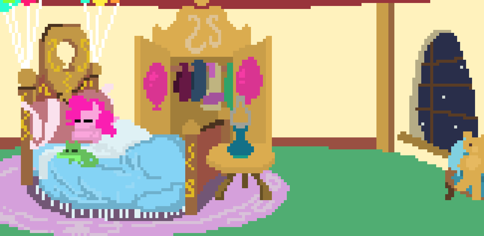 Pinky Pi's Bedroom pink and gummi