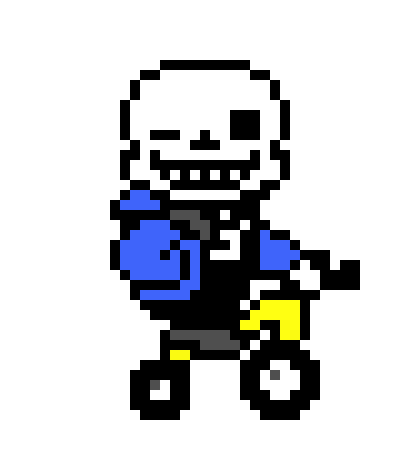 Sans on bike