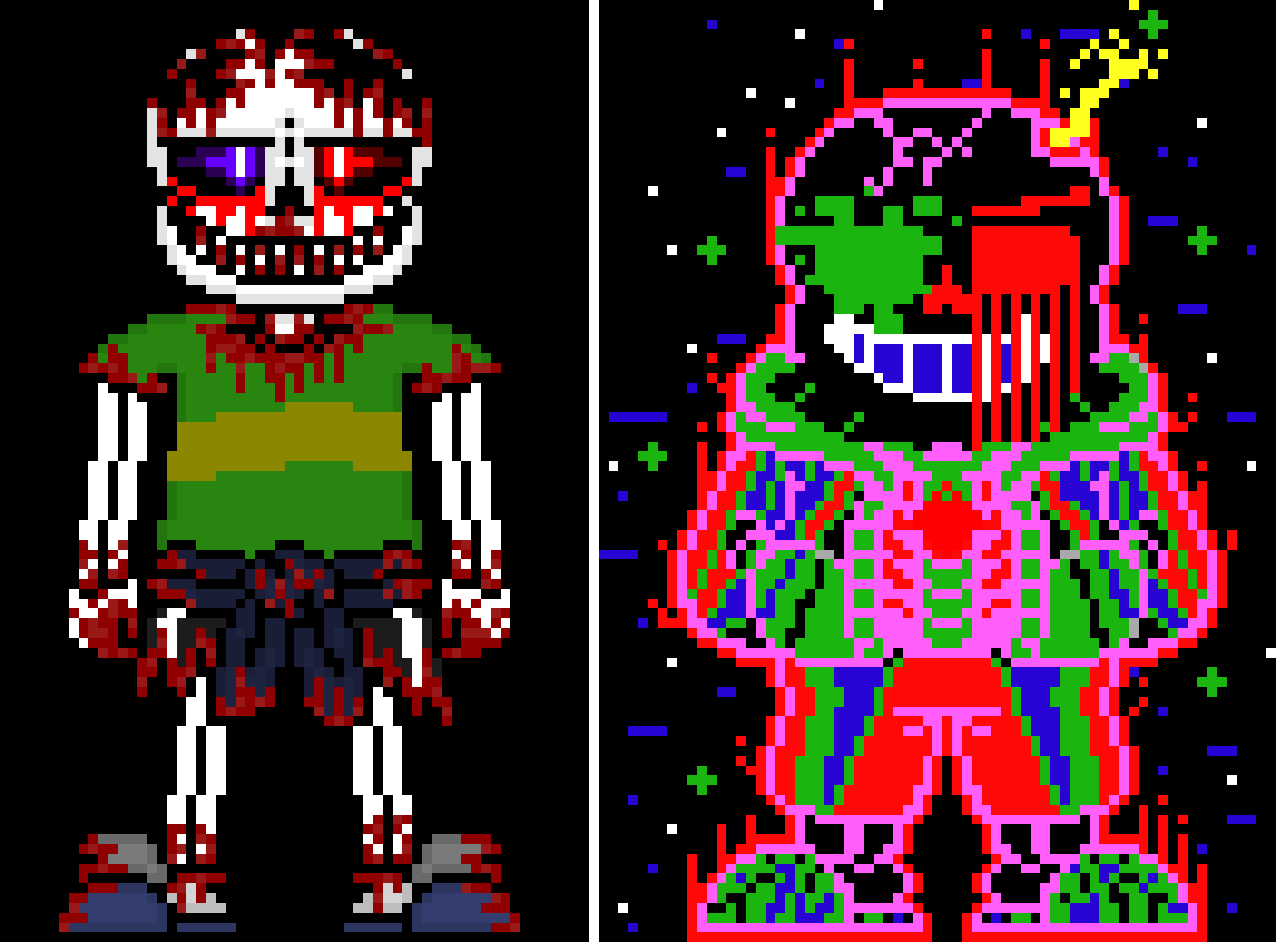 [57dac4] Average Sans godmodding recolourer (right) vs average Decent AU maker (left)