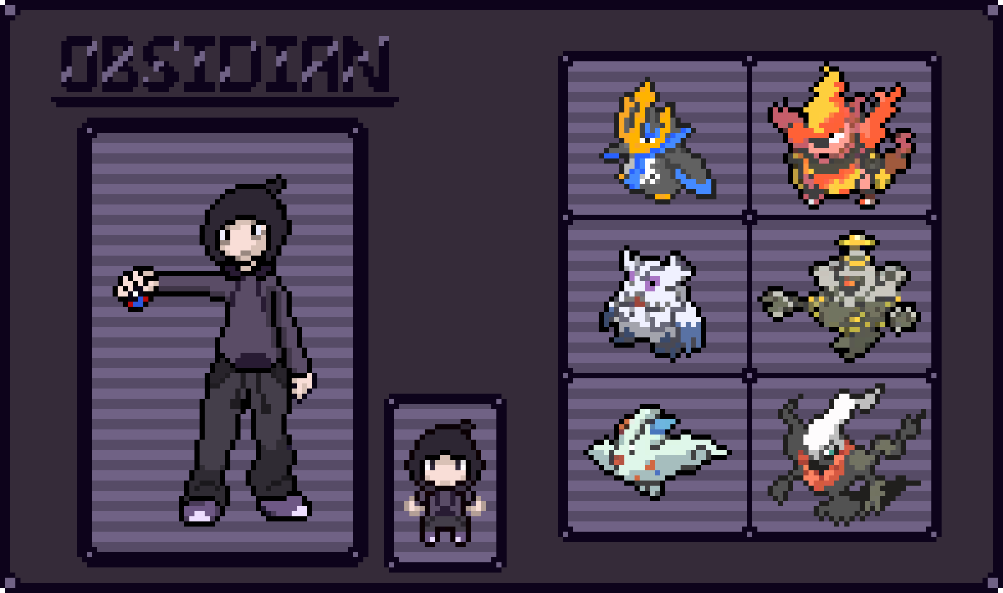 [0031a6] pokemon Obsidian sprites + team