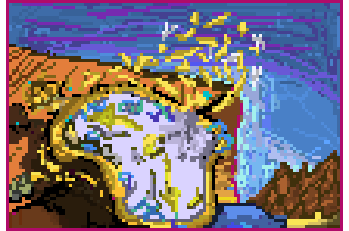 [137189] melting watch pixel art