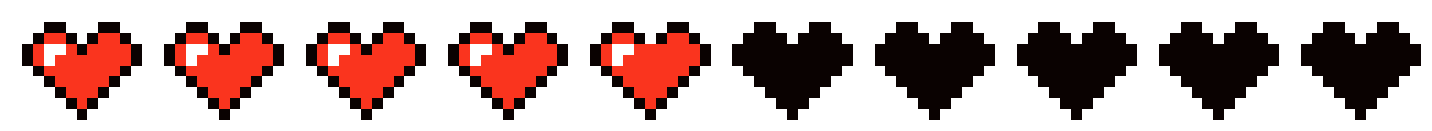 [90cff1] Minecraft health bar. 
