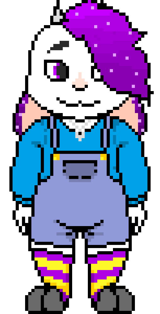 ozzy/stellar w/ friend's oc's old overalls