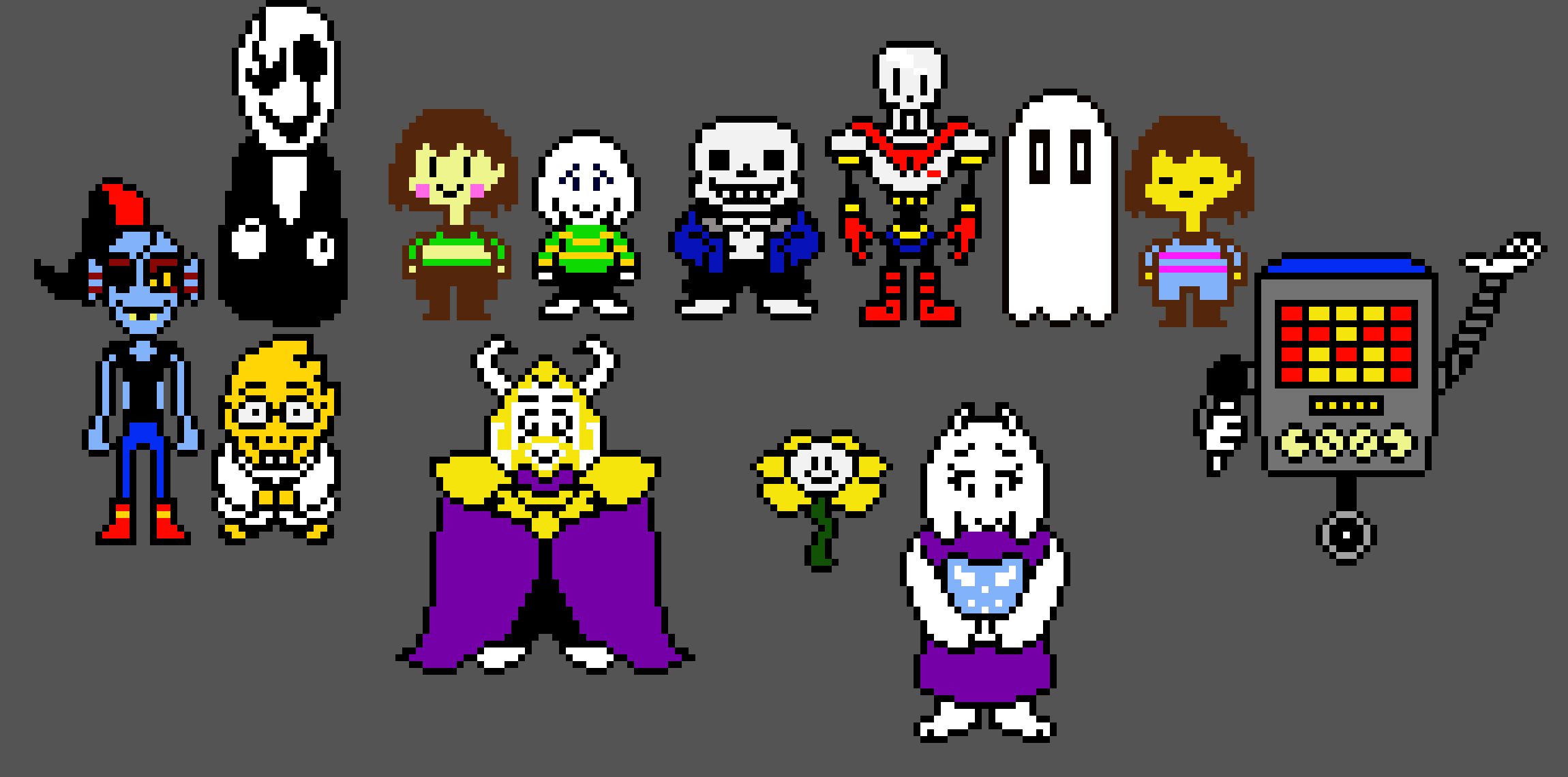 [95be89] UNDERTALE PIXEL ART USE IT FOR ALL YOUR UNDERTALE NEEDS FREE FOR EDITING THIS AD IS SPONCERD BY MTT PRODUCTS GOODBYE now with toriel,asgore and gaster | http://pixelartmaker.com/gallery?after=269115